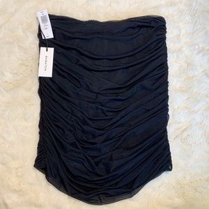NWT Babaton Luxor Ruched Mesh Black Skirt Aritzia